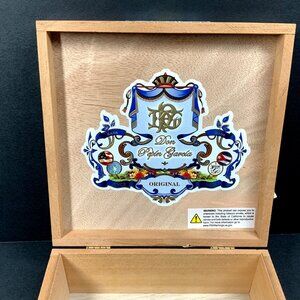 Cigar Box Don Pepin Garcia Original Generosos Empty Wooden Humidor, Hinged Top